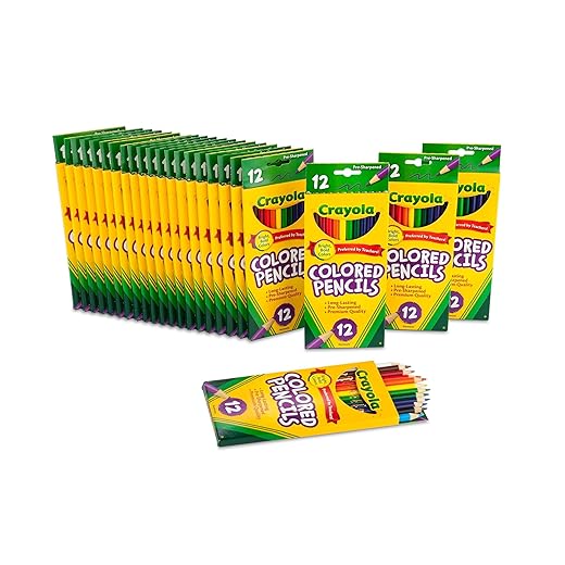 Crayola Bulk Colored Pencils for Kids (24pk) - 12 Assorted Colors, Art Supplies For Crafts & Coloring Books, Bulk Preschool & Kindergarten Classroom Supplies (Packaging May Vary)