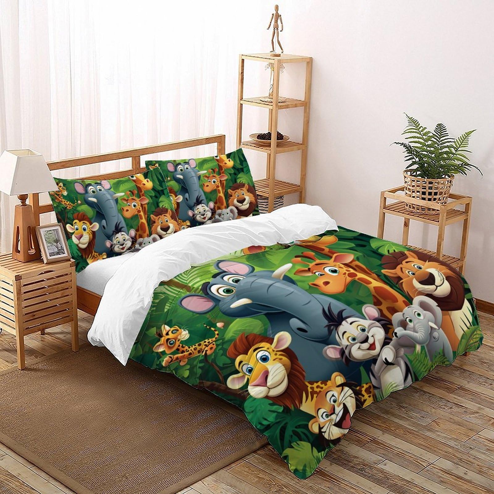Housses de couette animaux 3D Super King pour un lit enfant moderne