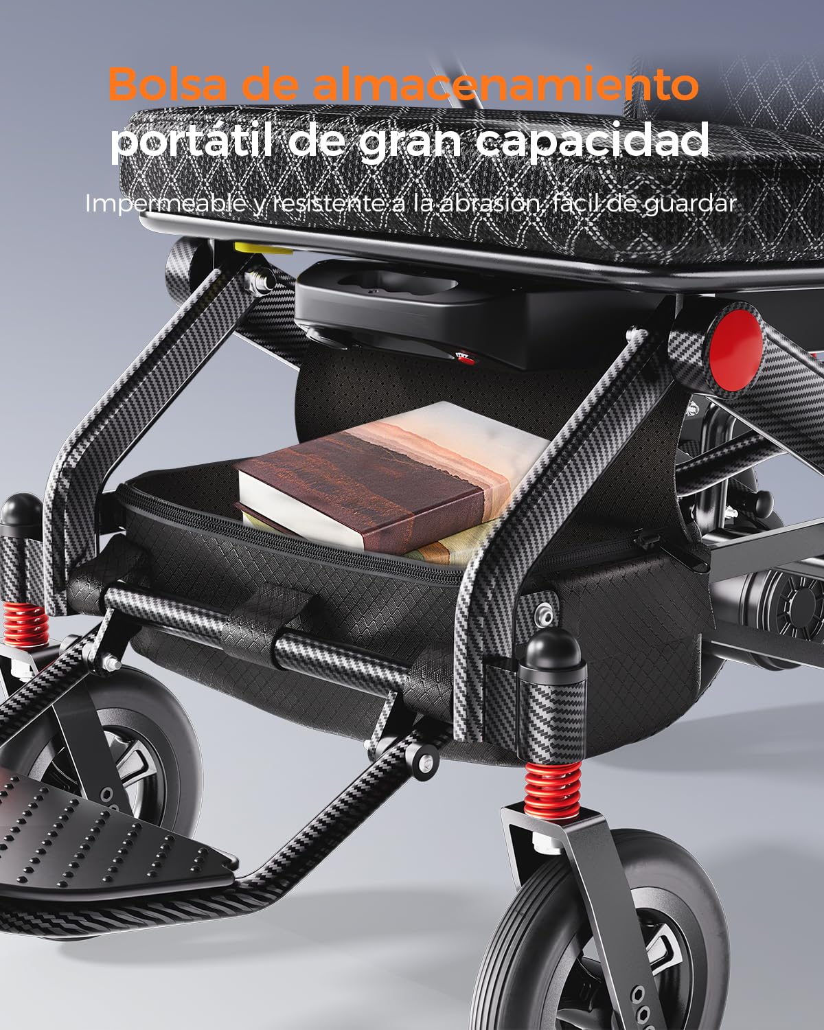 HomyKing 19KG Silla de Ruedas Eléctrica Plegable Ligera, Silla Electrica todo terreno para Mayores Capacidad de carga de 150 kg Autonomía de 25 km, Batería de litio de 20 Ah Al aire libre