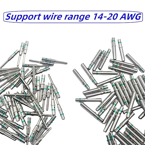 Miniatura 4 de 50 pares (100 piezas) Deutsch Pin Kit de conectores de tamaño 16 contactos sólidos Conector serie DT, 50 pines macho y 50 enchufes hembra para pines