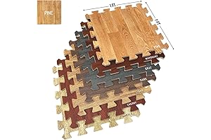 Sorbus Wood Grain Floor Mats Foam Tiles Flooring for Home Office Playroom Basement