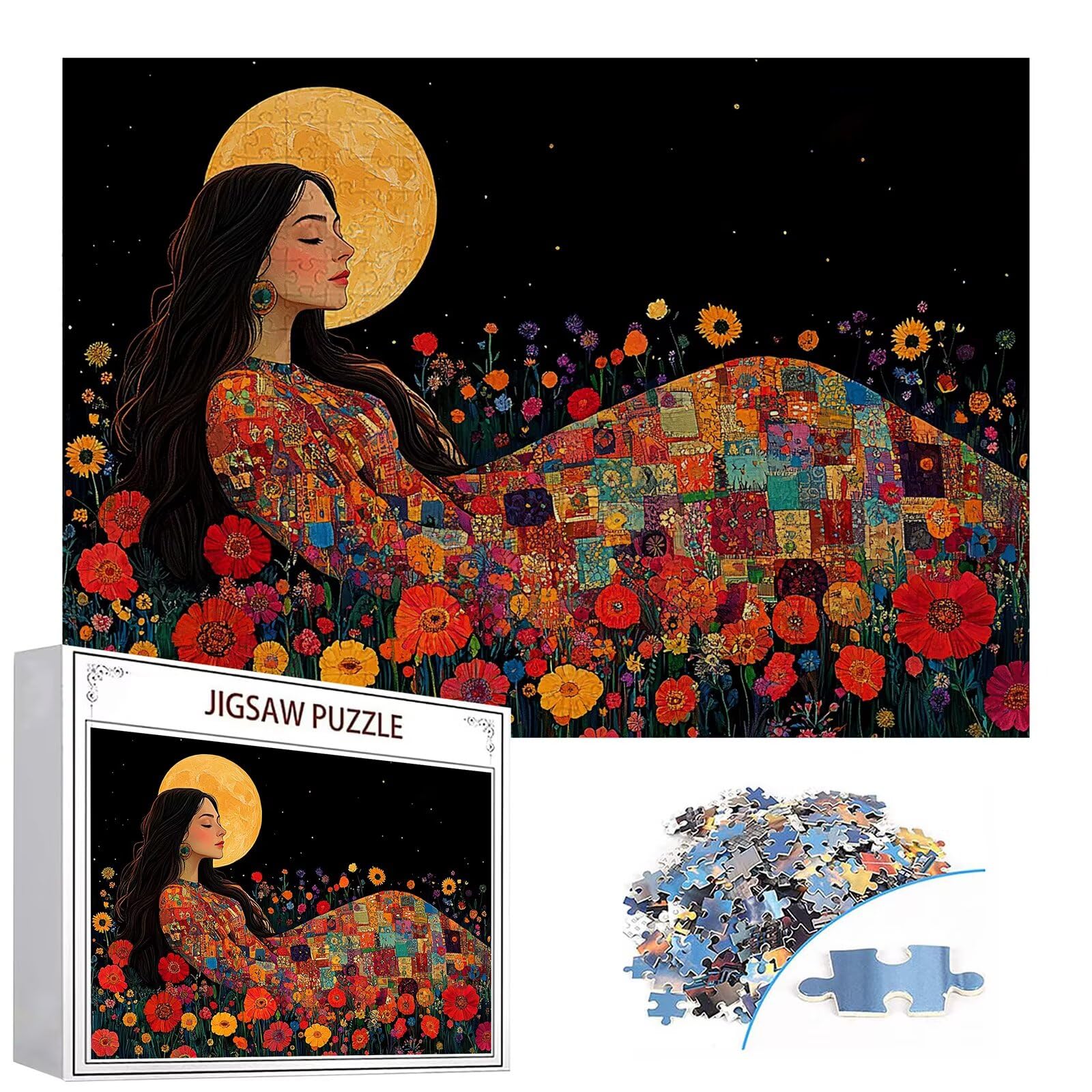 Puzzle 3000 elementów dla kobiet dorosłych kwiaty 122 x 81 cm unikalne rzemiosło klasyczne 3D drewniana układanka do rodzinnych gier biznesowych, układanka do samodzielnego wykonania nawet do