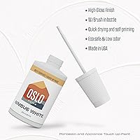 Vista 2 de Pintura para Retoque de Porcelana + Electrodomésticos, Blanco Nimbus, 20 ml, Alto Brillo, con Pincel en la Botella, para Fijaciones de Baño, Metal