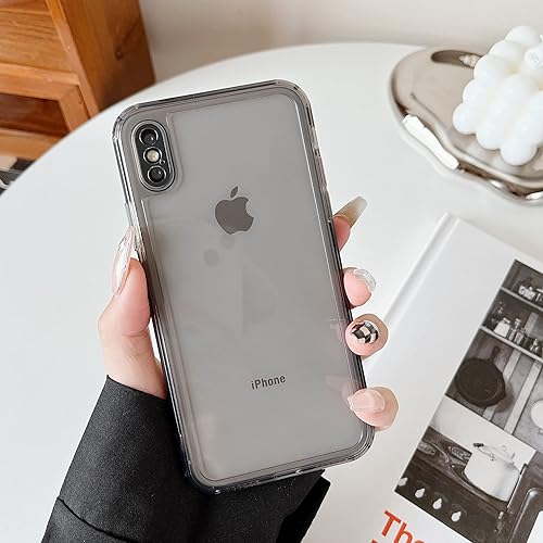 ZTOFERA Funda para iPhone X,Claro Silicona Suave Protector De Parachoques Retro Color Transparente A Prueba De Golpes Caja Del Teléfono - Gris