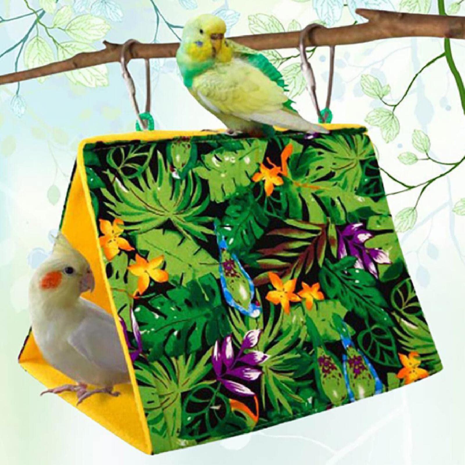 Nido de pájaros, Casa Nido de Pájaro Colgante Diseño Gancho Abierto Cómodo Impresión Hamaca Loro for Mascotas Pequeñas Suministros for Pájaros M(L)