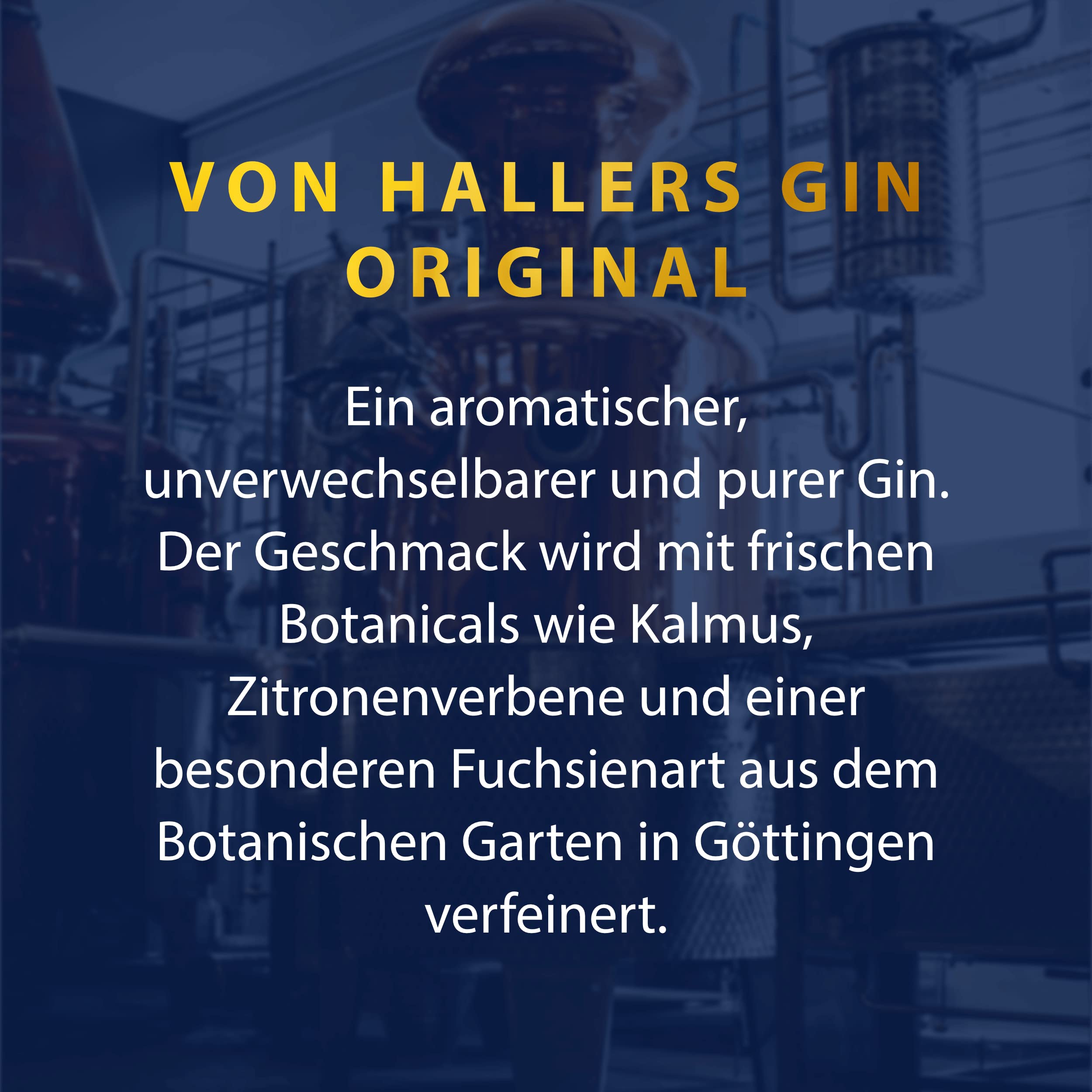 VON HALLERS GIN Original I London Dry Gin I Handgepflückte Botanicals aus dem botanischen Garten in Göttingen I Erfrischender Gin mit Zitrusnote und Kalamus I 44% Vol. I 0,7 l