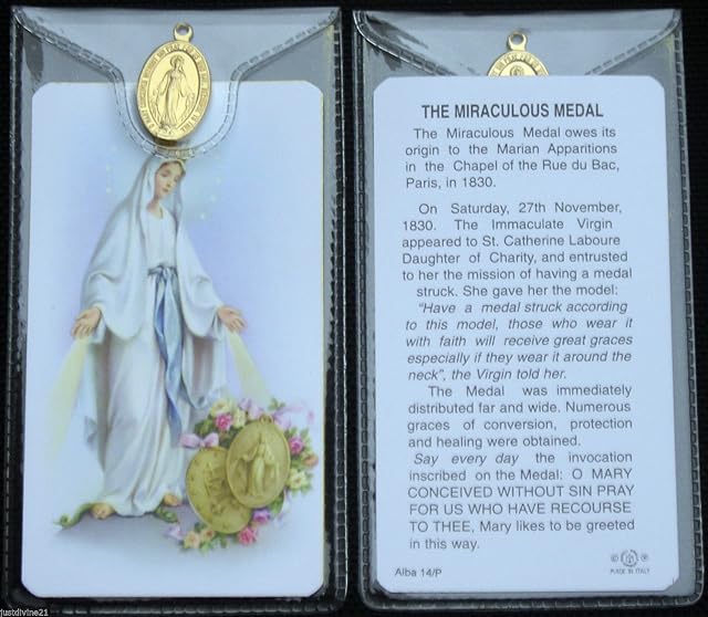 Miraculous Medal ~ Prayer Card and Medal