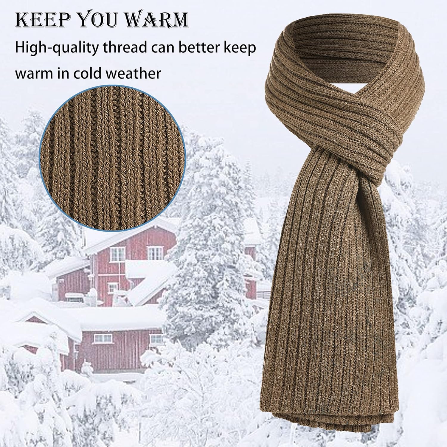 Winter Knit Hat Gloves Scarf Set for Unisex Gift,Warm Soft 3 in 1 Beanie Hat Touch Screen Gloves Warm Scarf Knitted Cap Kit