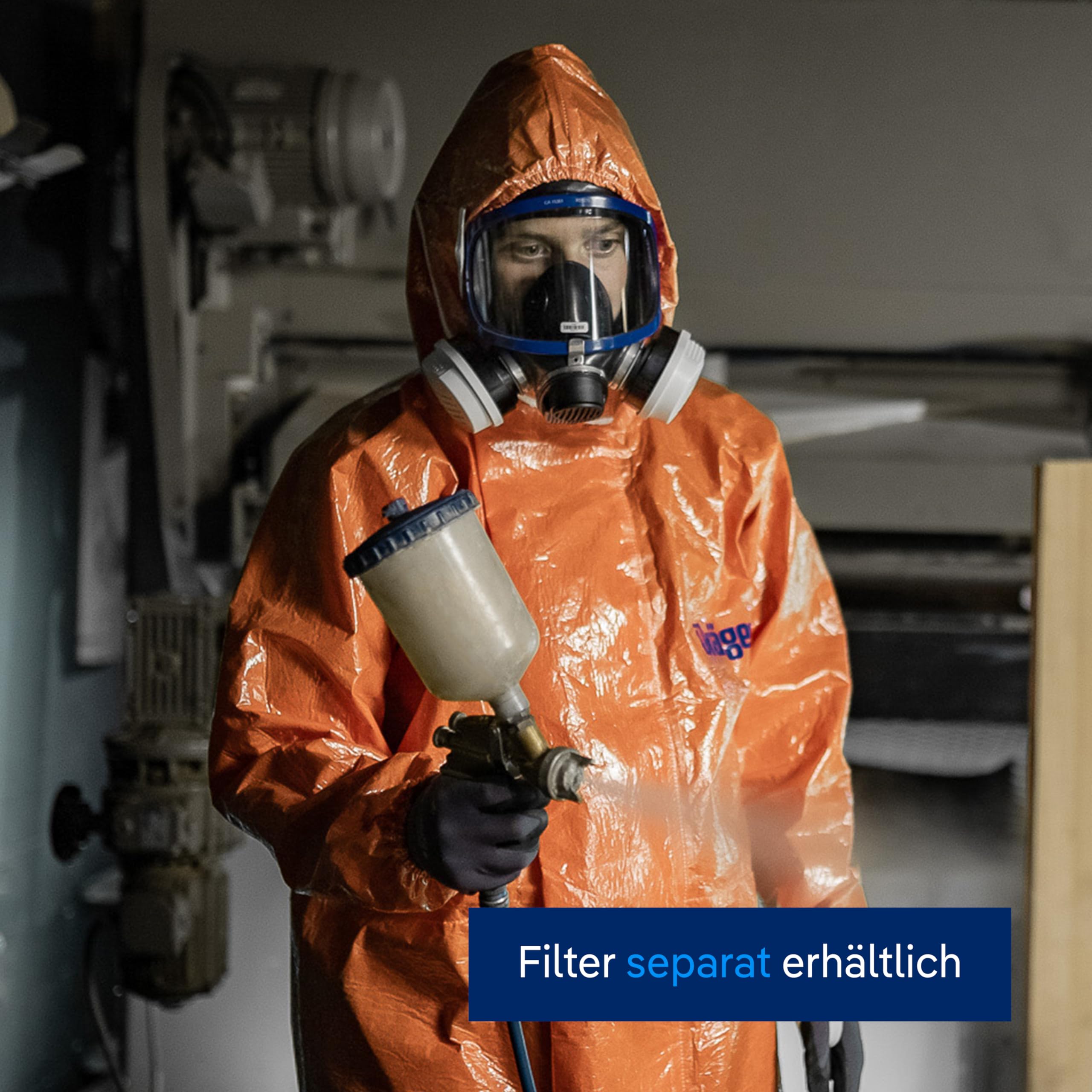 Dräger X-plore 5500 Vollmaske Atemschutzmaske, Gasmaske & Feinstaubmaske mit Wechsel-Filtern, Professioneller Gesichtsschutz für Handwerk & Industrie, Universalgröße, Synthetik