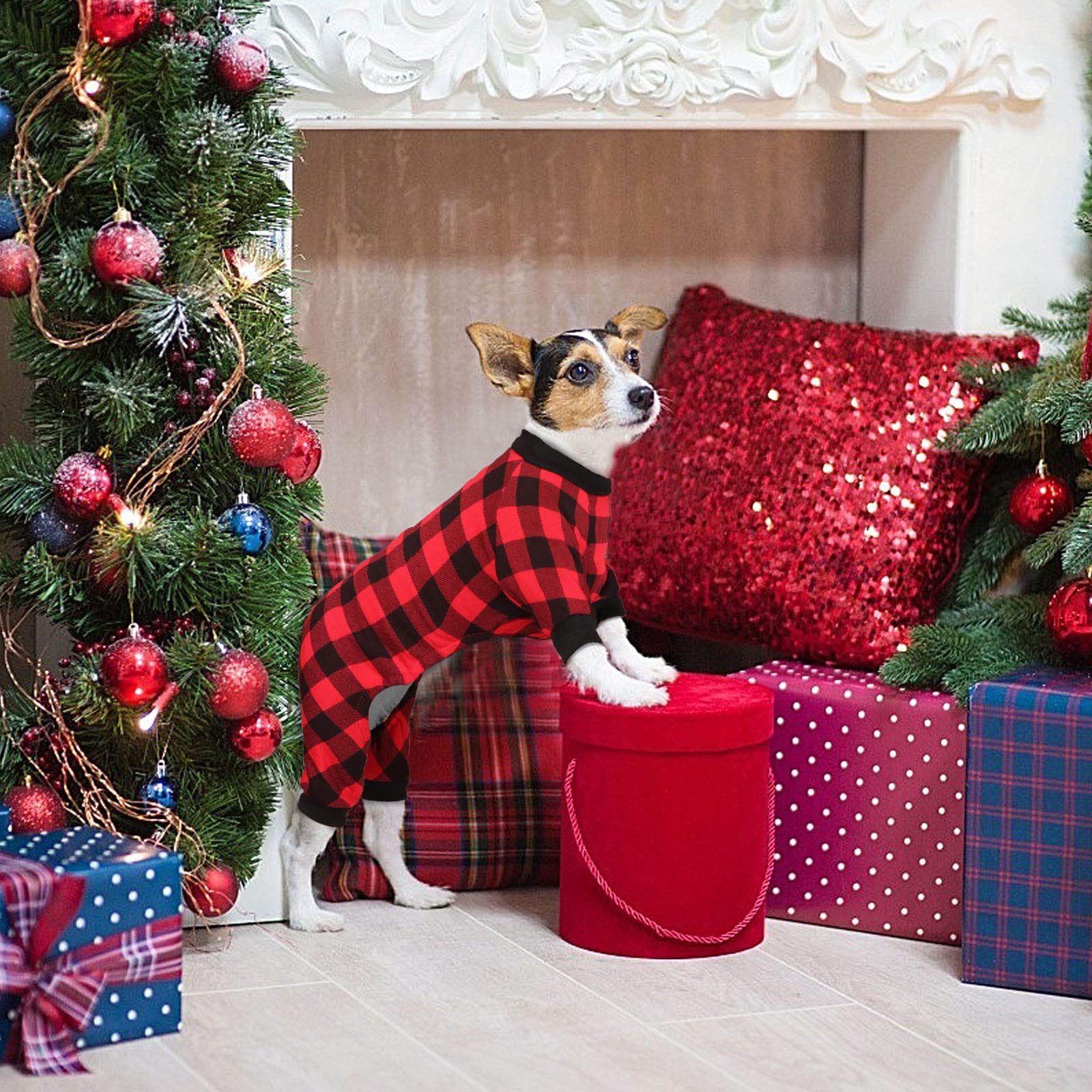 Suéter de forro polar para perro, suéter a cuadros para perro, ropa para perro, ropa para perro, suéter suave y cálido para mascotas, suéteres para perros niñas y niños (M)