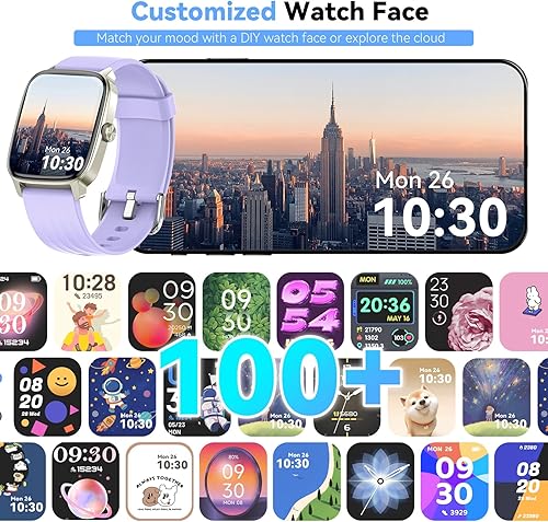 Miniatura 5 de Reloj inteligente, rastreador de salud para mujeres y hombres, reloj inteligente con pantalla táctil con seguimiento de frecuencia cardíaca, monitor