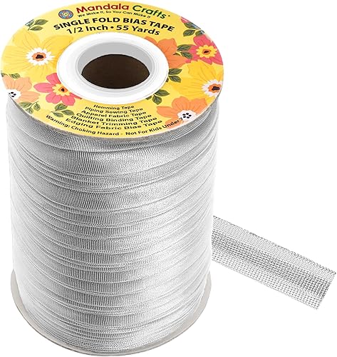 Miniatura 18 de Mandala Crafts Cinta al bies de un solo pliegue de 5/8 pulgadas para coser, acolchar, tuberías, dobladillo, manta y encuadernación de colcha, cinta
