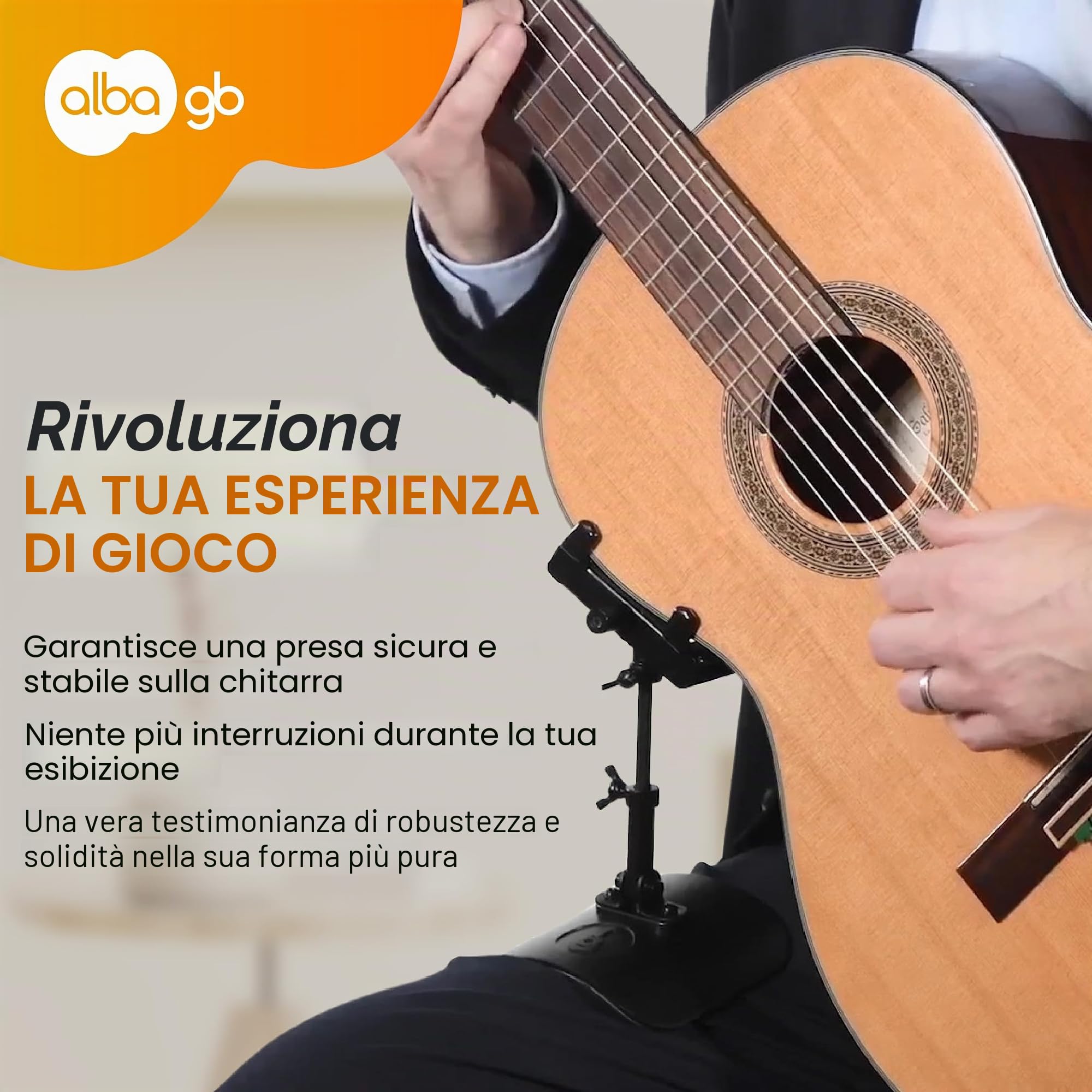 Supporto per chitarra classica, supporto professionale per chitarra classica, inclinazione del 20%, supporto per chitarra acustica, supporto romantico per chitarra