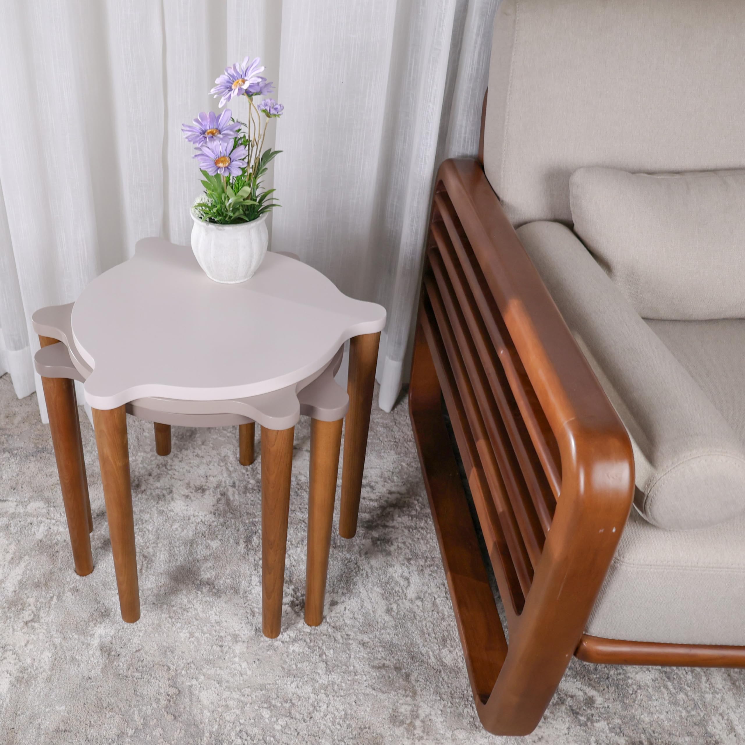 UPERI Nesting Tables Set of 3 (Multicolor, Circle)