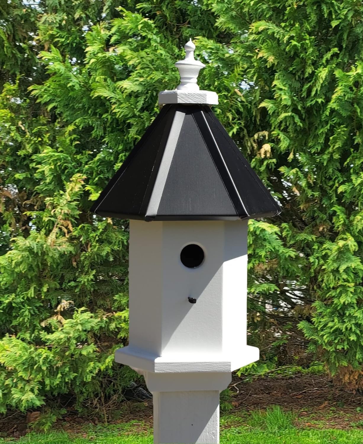 Birdhouse - US Handmade 2 Story 4 Nesting Compartments, Made of Weather Resistant PVC, Painted Copper Coof (Copper Roof, 4 Compartments)