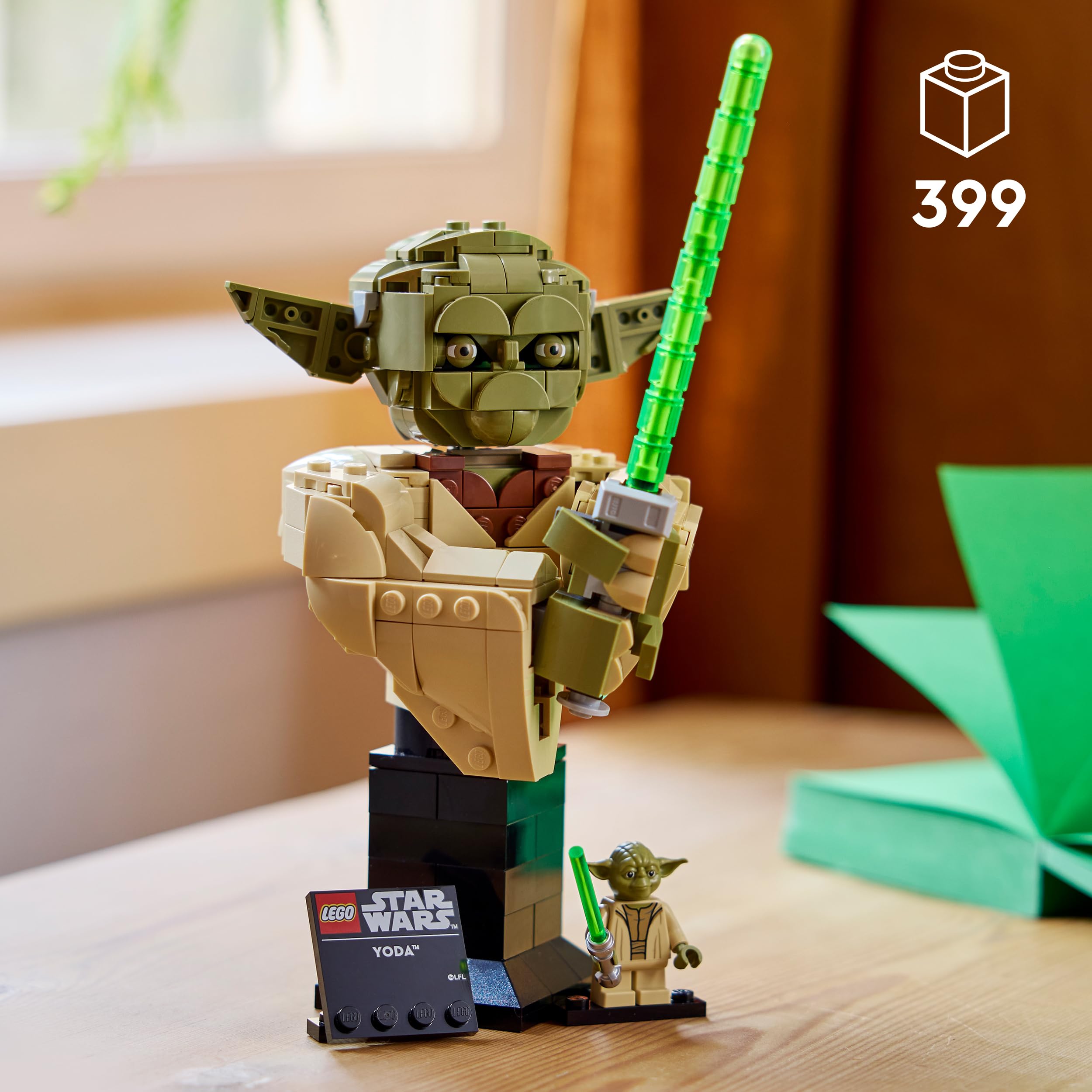 LEGO Star Wars 75438 Yoda Bust - Display Model Kit for Adults w/Green Lightsaber & Collectible Jedi Master Minifigure - DIY Shelf or Room Decor - Gift Idea for Attack of the Clones Fans - 2