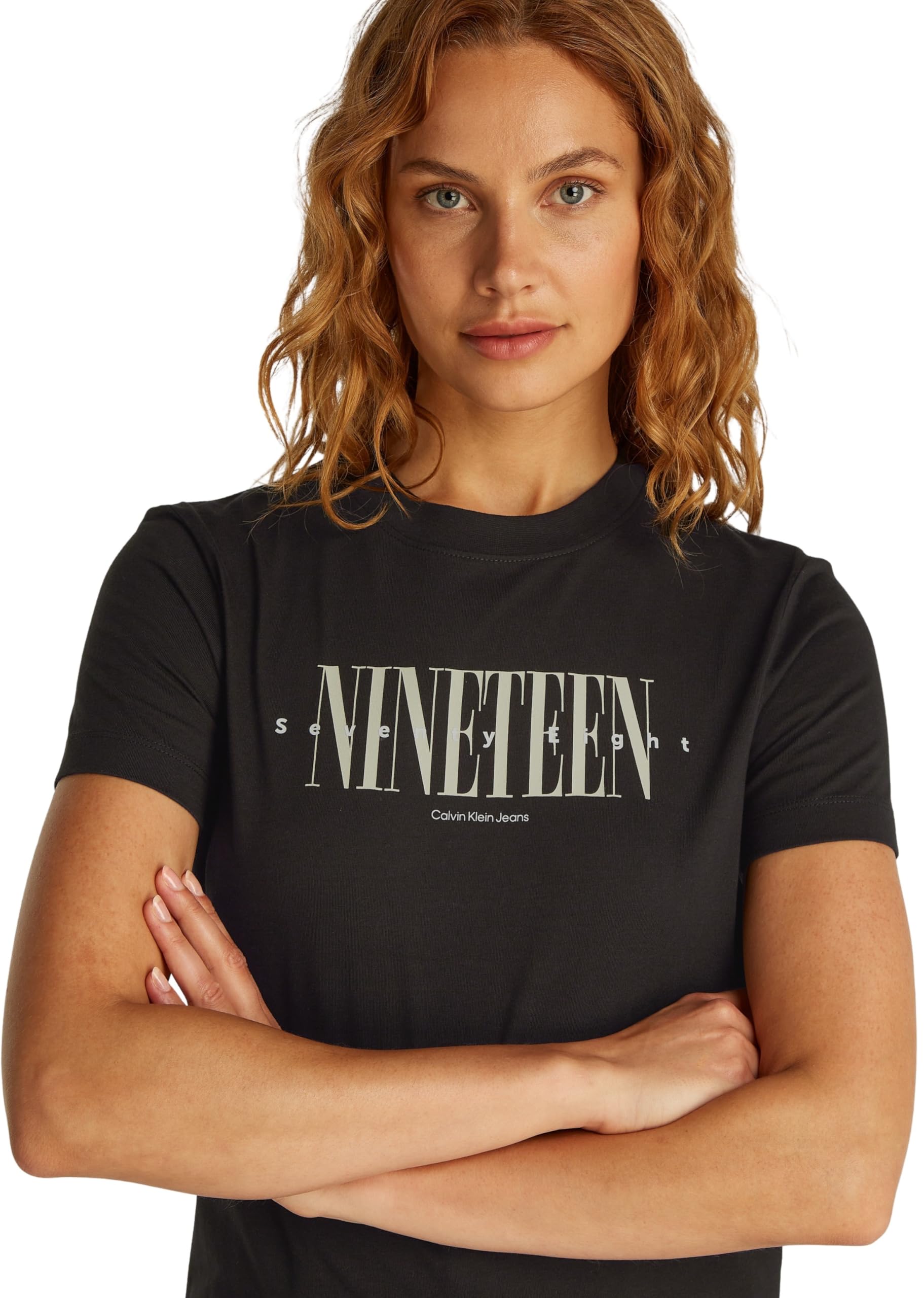 Calvin Klein Donna T-Shirt Maniche Corte Graphic Tee Regular Fit