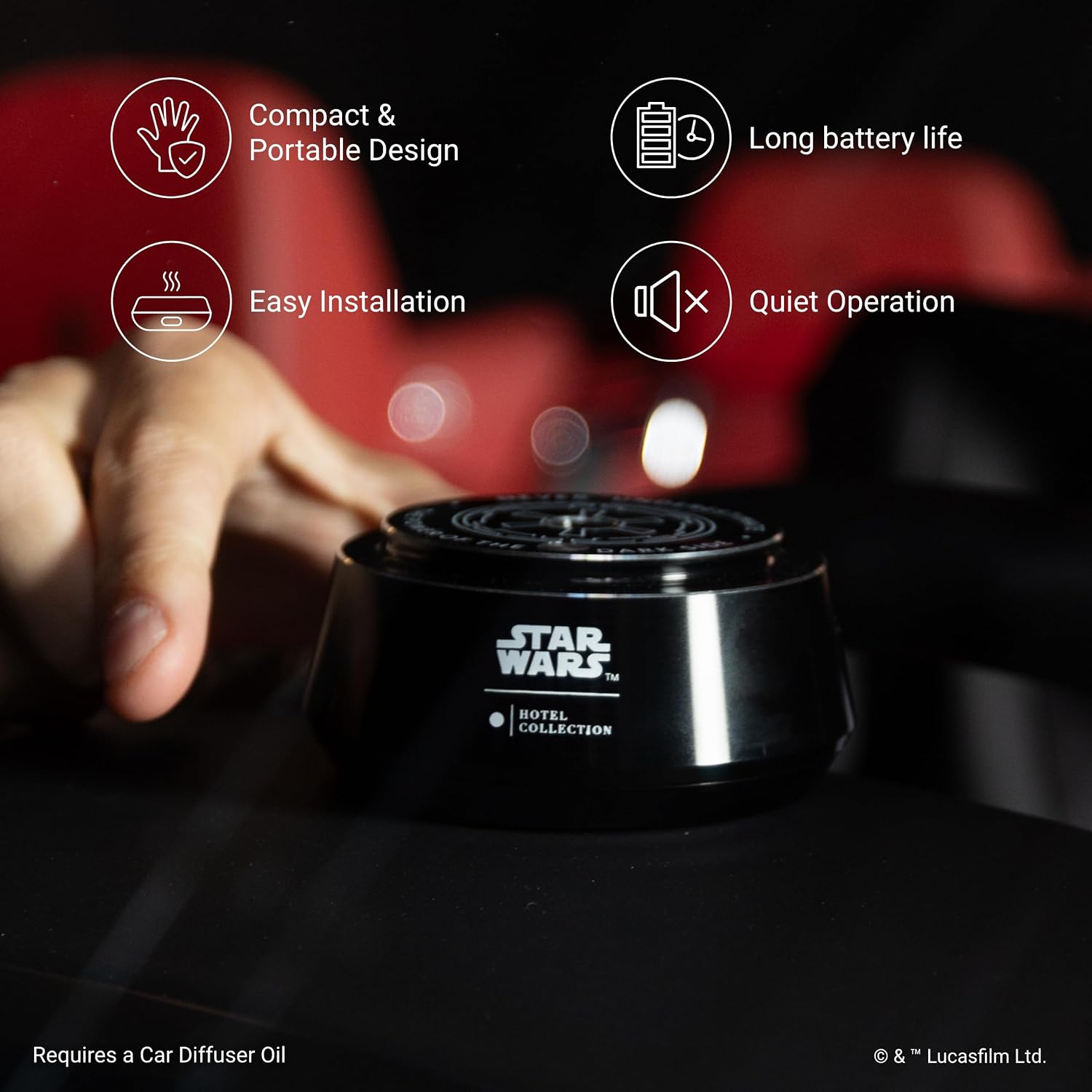 Hotel Collection Star Wars Empire Chauffeur Car Diffuser | Air Freshener Aromatherapy Diffuser | Black Dark Side Edition Car Diffuser/Empire Symbol + Star Wars - Jedi Chauffeur Car Diffuser Oil