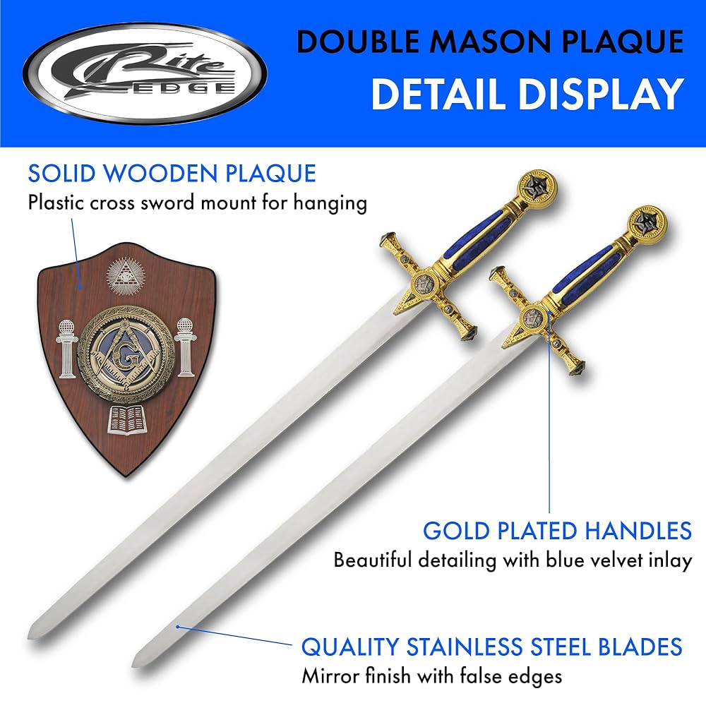 Amazon.com: SZCO 29.5” Double Masonic Sword with Plaque