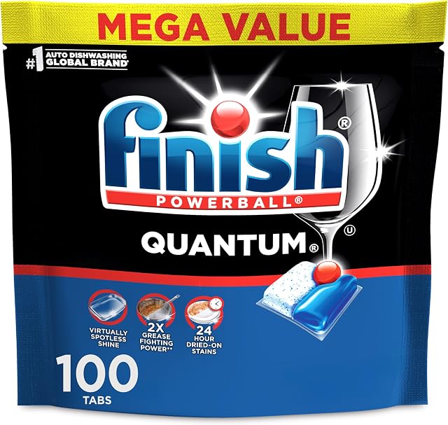 Finish Quantum Dishwasher Pods No Pre-Rinse Detergent Soap