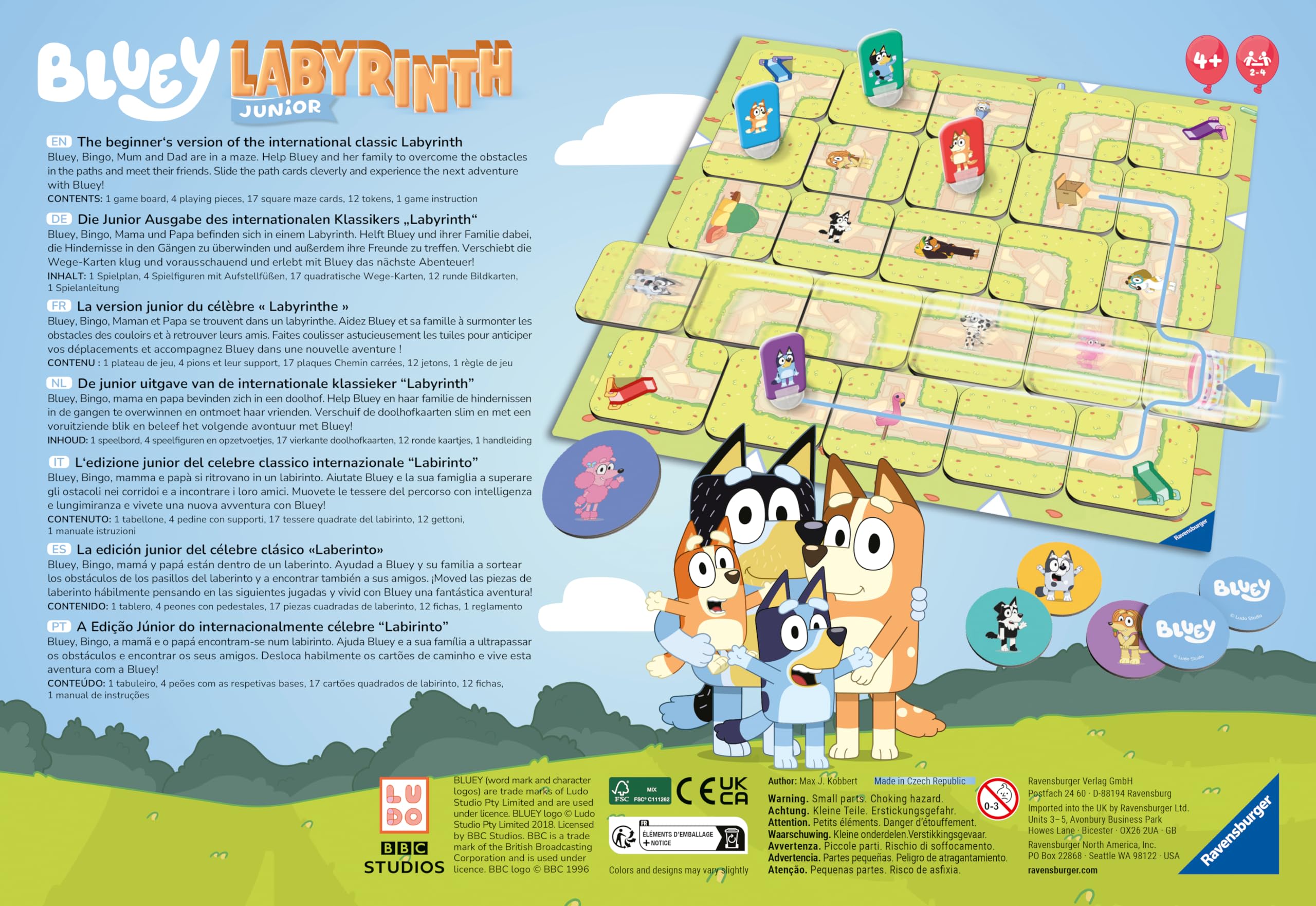 Ravensburger Bluey Toys and Gifts - Junior Labyrinth The Moving Maze Board Game for Kids Age 4 Years Up, Multicolor, 5.5 cm x 33.5 cm - Image 4