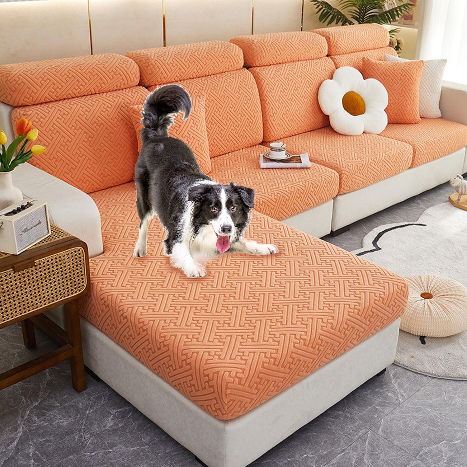 Funda elástica para sofá seccional lavable protector de muebles XL 1