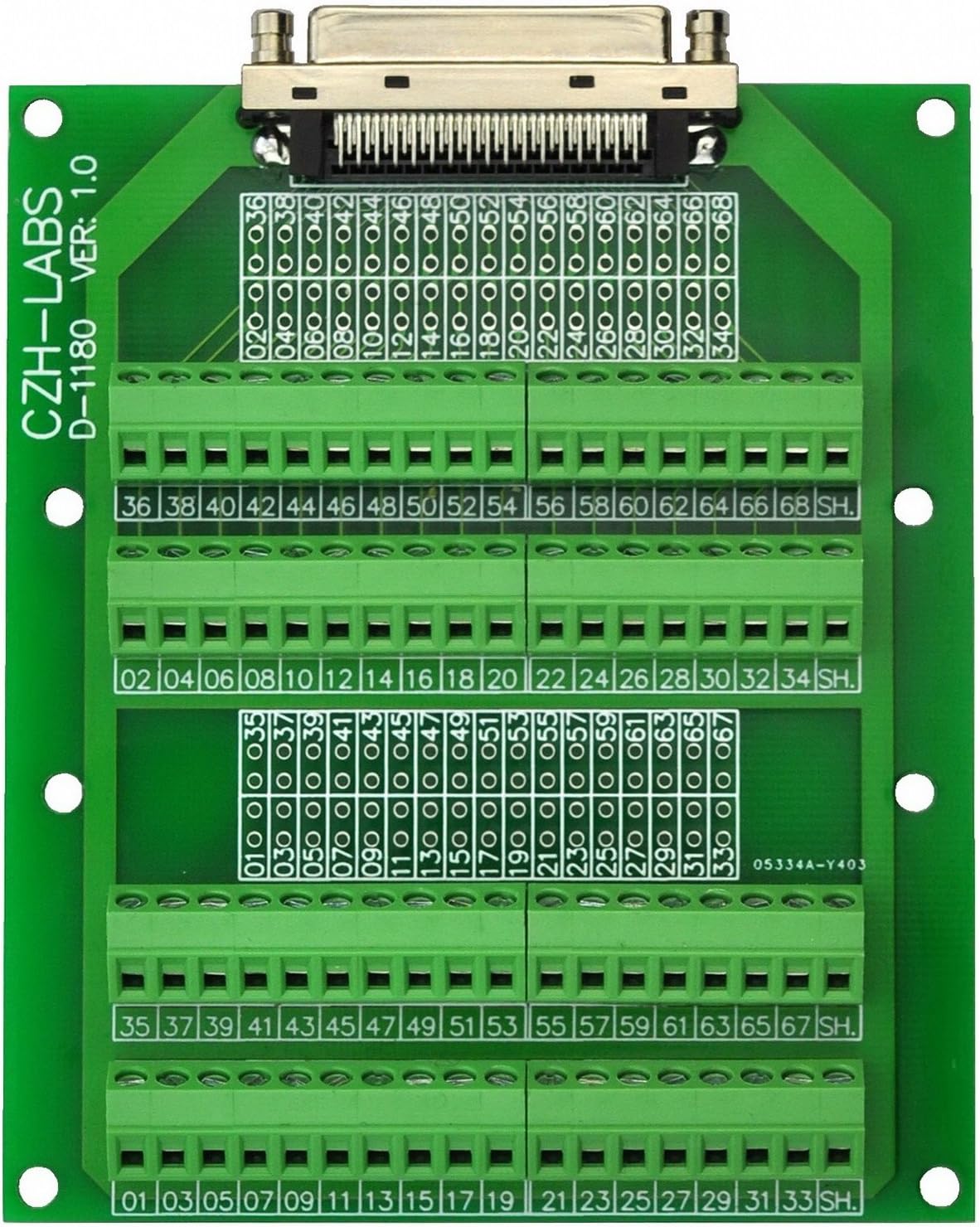 Electronics - Salon 68 Pin VHDCI DSUB SCSI-5 Screw Down Terminal Block Breakout Board