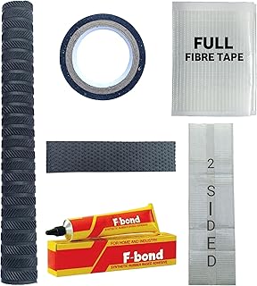 Rai & Gen Cricket Bat Grip, Toe Guard with Adhesive, Wrapping Tape for Bat Handle With Bat Grip, Anti-Scuff & Anti-Crack 1 Pices Full Fibre & 1 Pices 2-Sided Fiber Tape Sheet Combo (Pack Of 5)