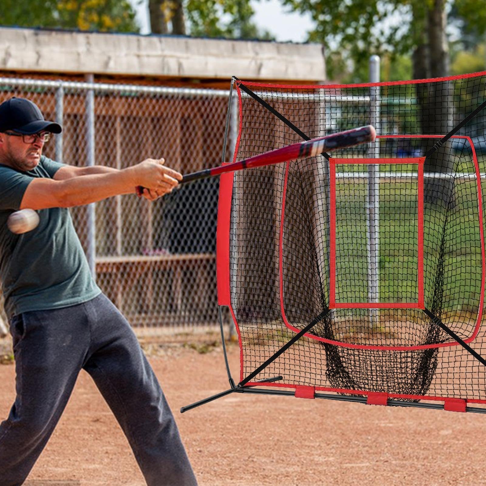 Cible de pitching Net Strike Zone – Filet d'entraînement baseball softball avec sangle de fixation