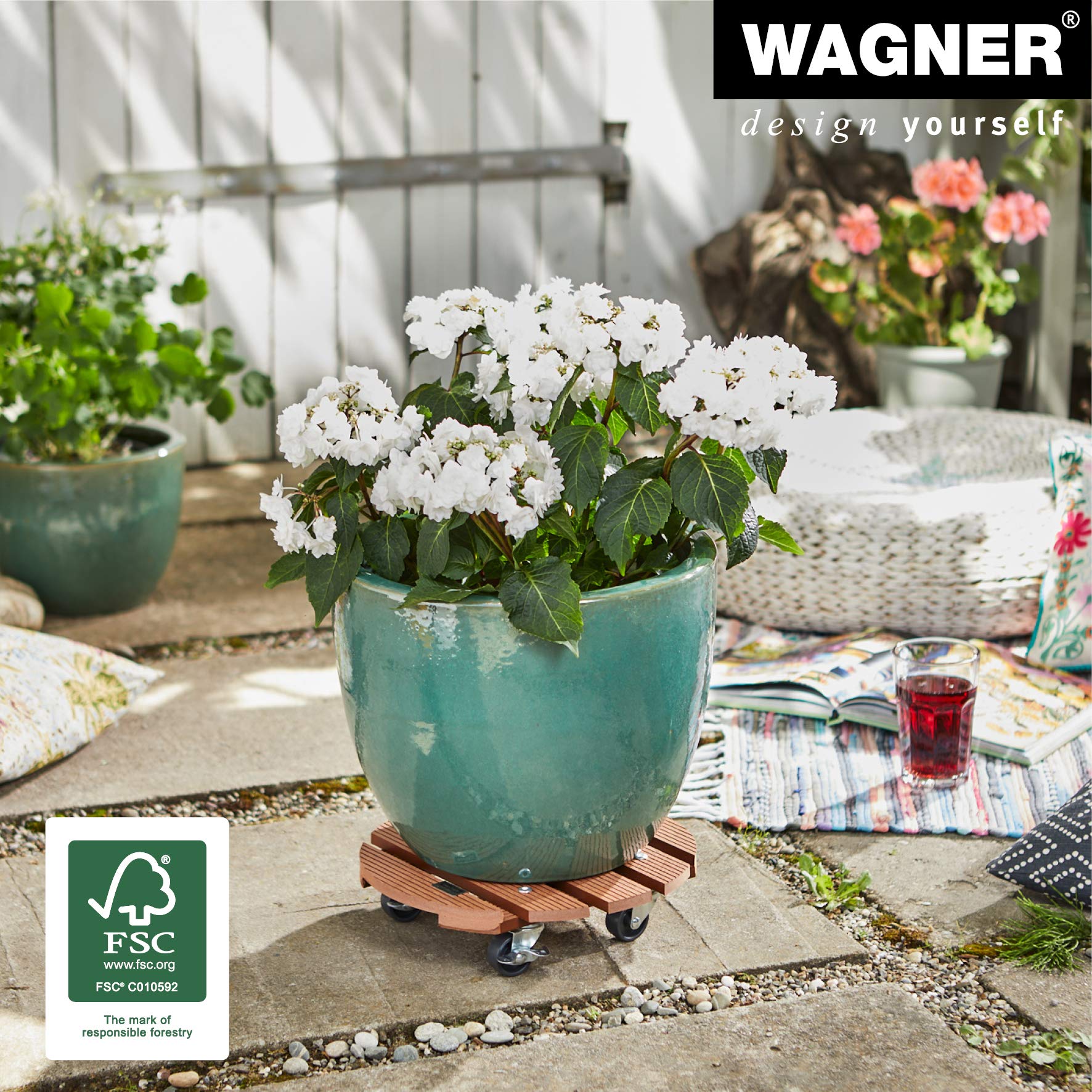 Wagner Plantenroller WPC 29 X 7,5 Cm I Bloemenroller Voor Buiten En Binnen Potroller Fsc Wood Plastic Composiet Antraciet 2 Vastzetters Draagkracht 100 Kg 20052501 691873148