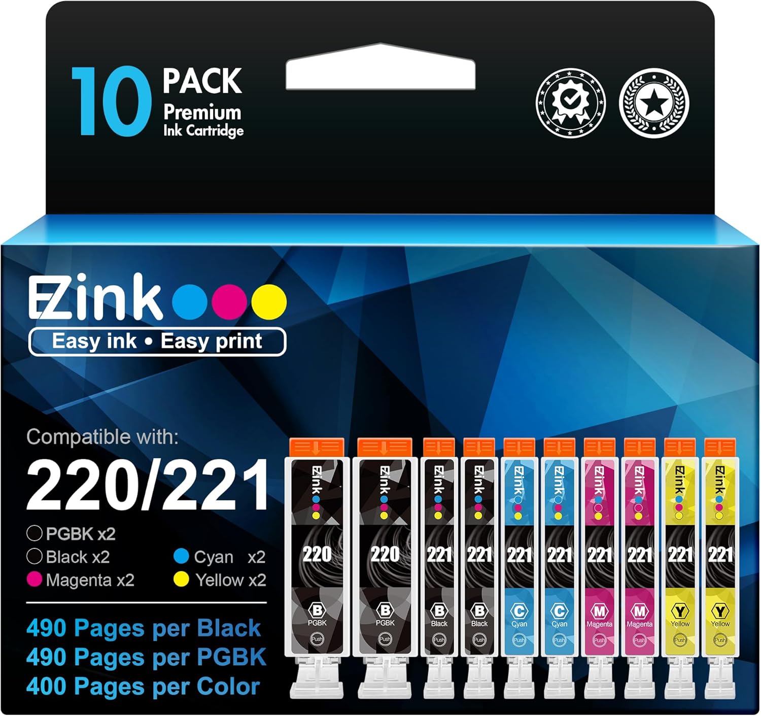 Cartucce Per MX860 MX870 MP560 5 Cartucce D'inchiostro Per Stampante Canon Pixma MX860, MX870, MP560 - Set PGI220 CLI221 Multicolore Cartucce Compatibili Canon PGI220 CLI221