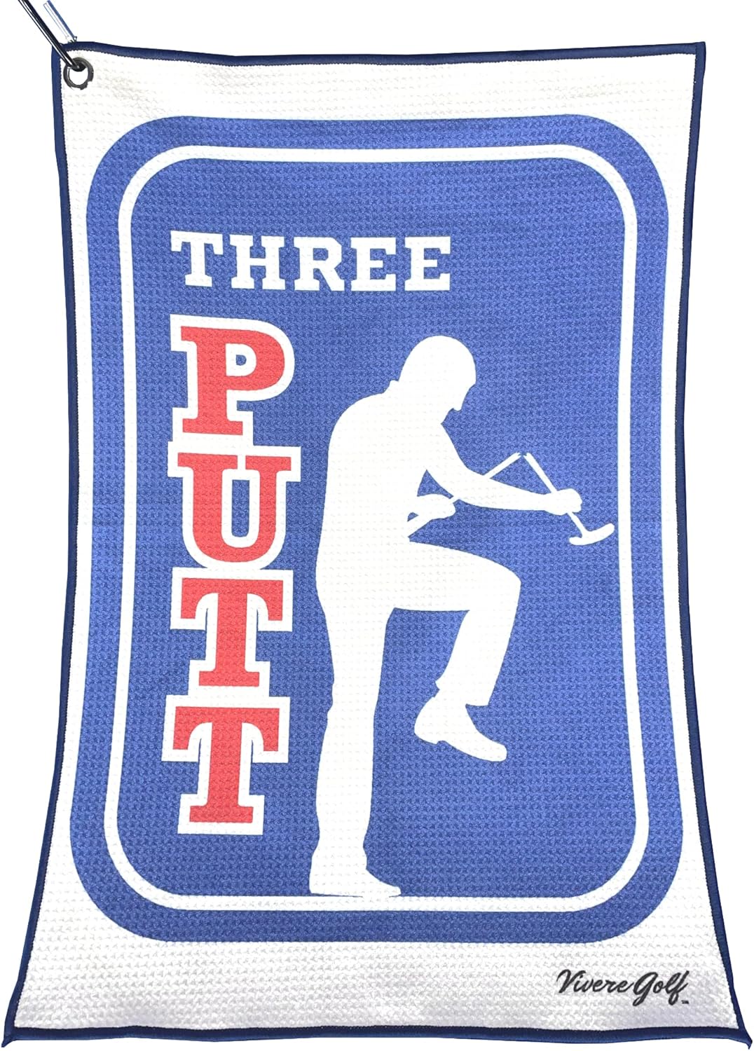 Three Putt Funny Golf Towel for Golf Bag w/Clip Golf