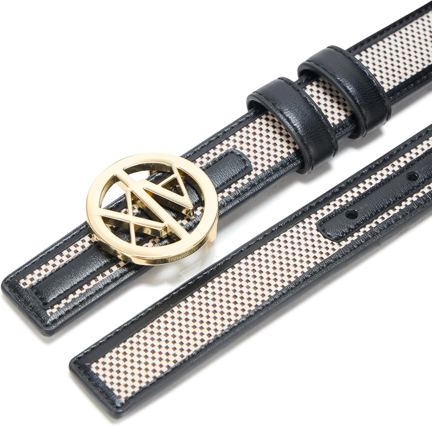 Armani Exchange Women's Rattan Circle Plate Belt, Black, 38 - Image 4