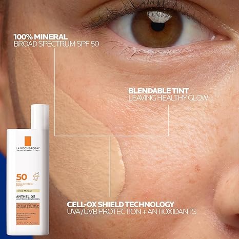 Bundle of La Roche-Posay Anthelios Tinted Sunscreen SPF 40+, Broad Spectrum SPF Zinc Oxide + La Roche Posay Anthelios UV Pro-Sport Sunscreen SPF 50, Daily use for Body & Face