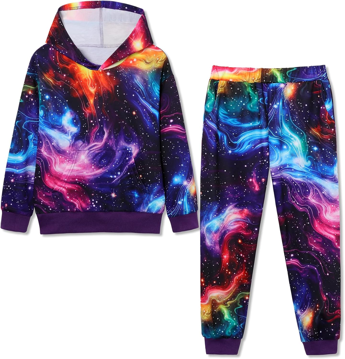 Latnnut Boy 2 Pcs Clothes Cool 3D Printing Long Sleeve Hoodie & Sweatpants Outfit for 5-12 Years