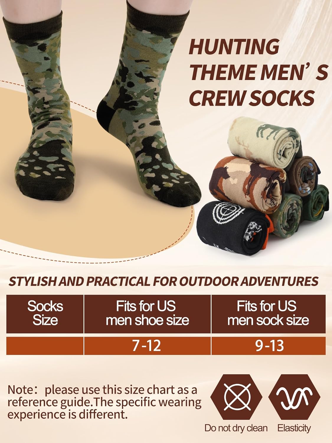 Eurzom 6 Pairs Men's Funny Hunting Socks Hunters Novelty Cotton Socks Birthday Valentines Gift Accessories for Hunting Lover - Image 5