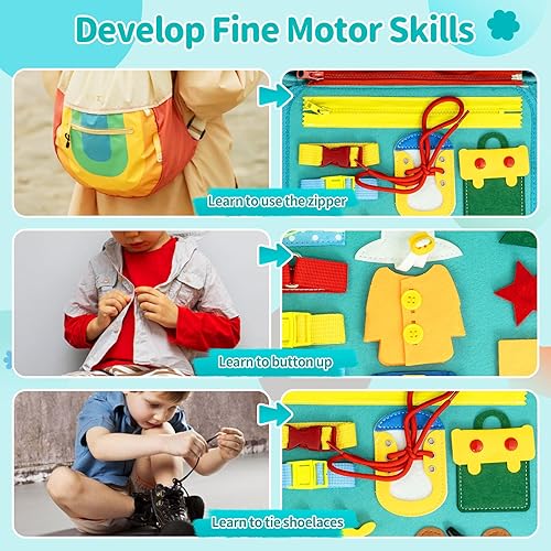 Miniatura 3 de Busy Board - Juguetes Montessori para niños pequeños de 1, 2, 3, 4 años, tablero de libros, juguete de viaje para automóvil avión, regalo de