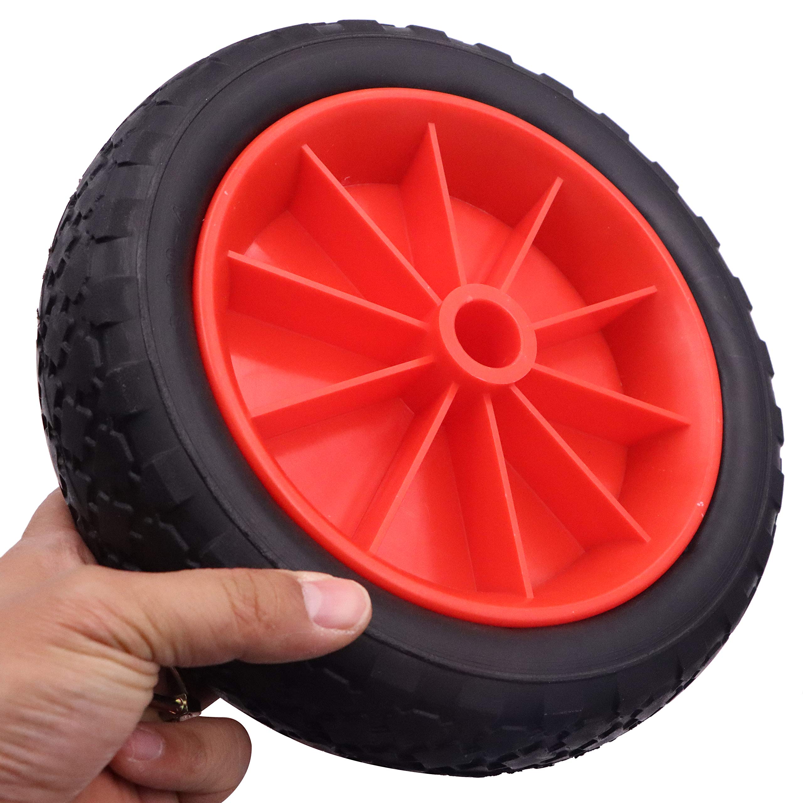 Meter, 2 ruote da 25,4 cm, a prova di foratura, per kayak, canoa carrello, carrello, ruote di ricambio per pneumatici da 2,3 cm, in gomma solida.