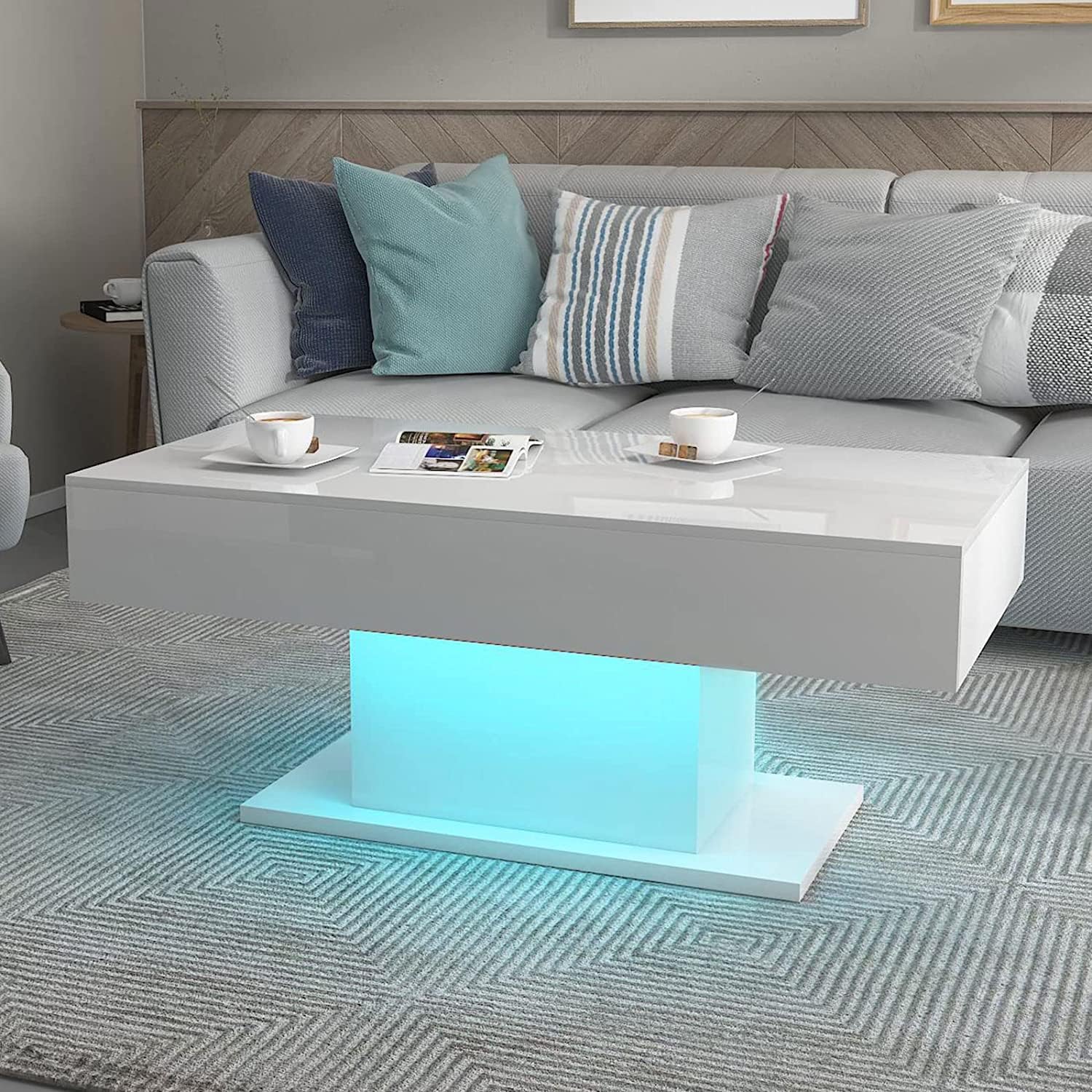 Buy White Gloss Coffee Table Led Coffee Tables Center Table Living Room