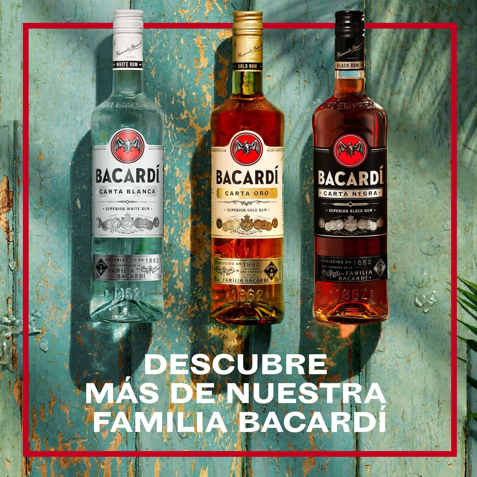 BACARDÍ Carta Blanca Ron Blanco Superior 37,5% ALC. 1 L Ron Caribeño Icónico