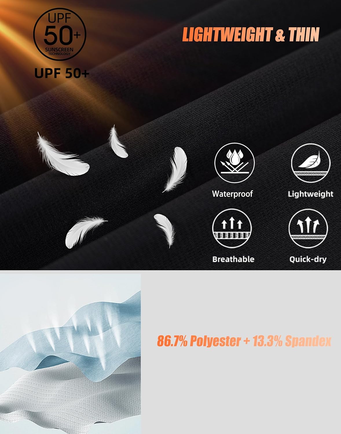 Men's Loose Fit Hiking Pants Breathable Quick Dry Baggy Sweatpants Open Bottom Sweatpants Straight Wide Leg (S-4XL) - Image 3