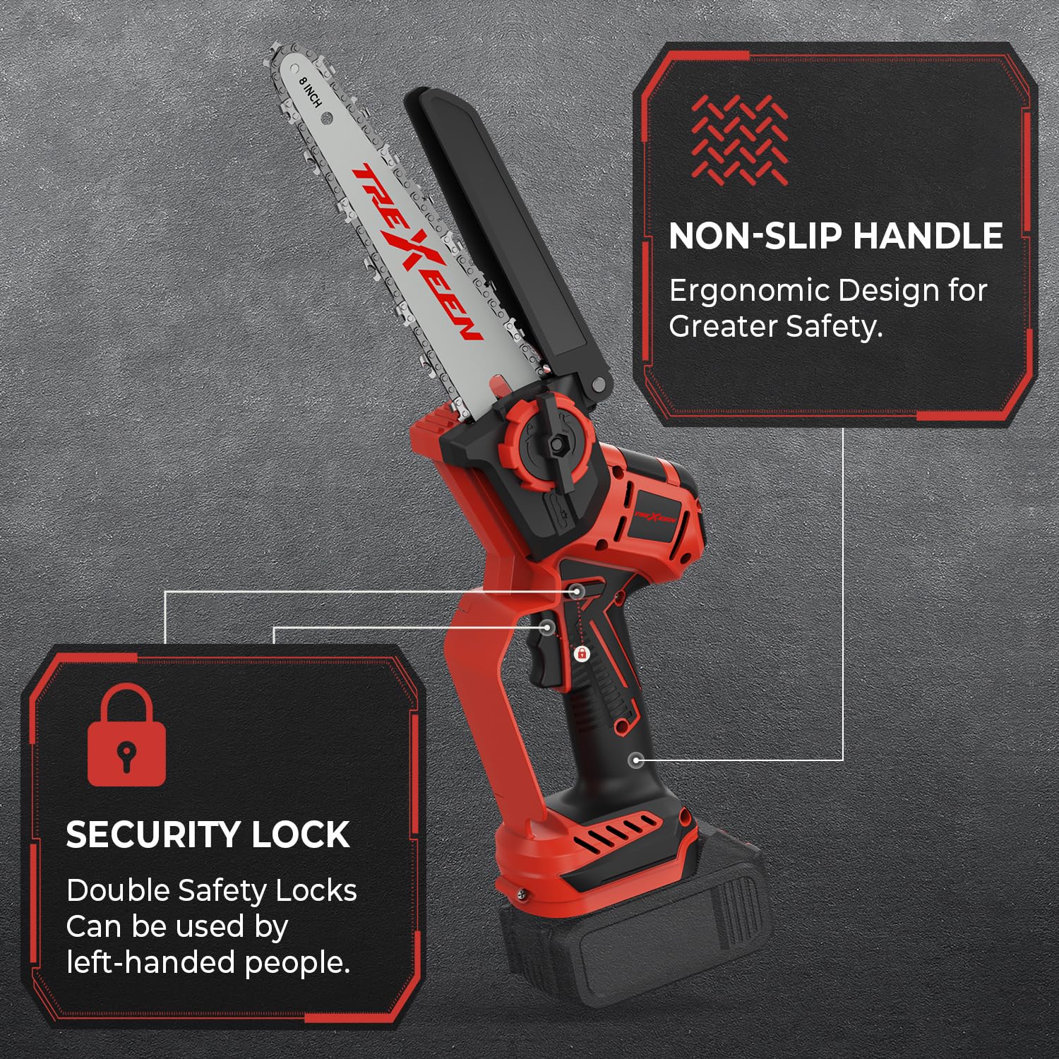 TREXEEN Mini Chainsaw for Mwk M18 Battery,8-Inch and 6-Inch