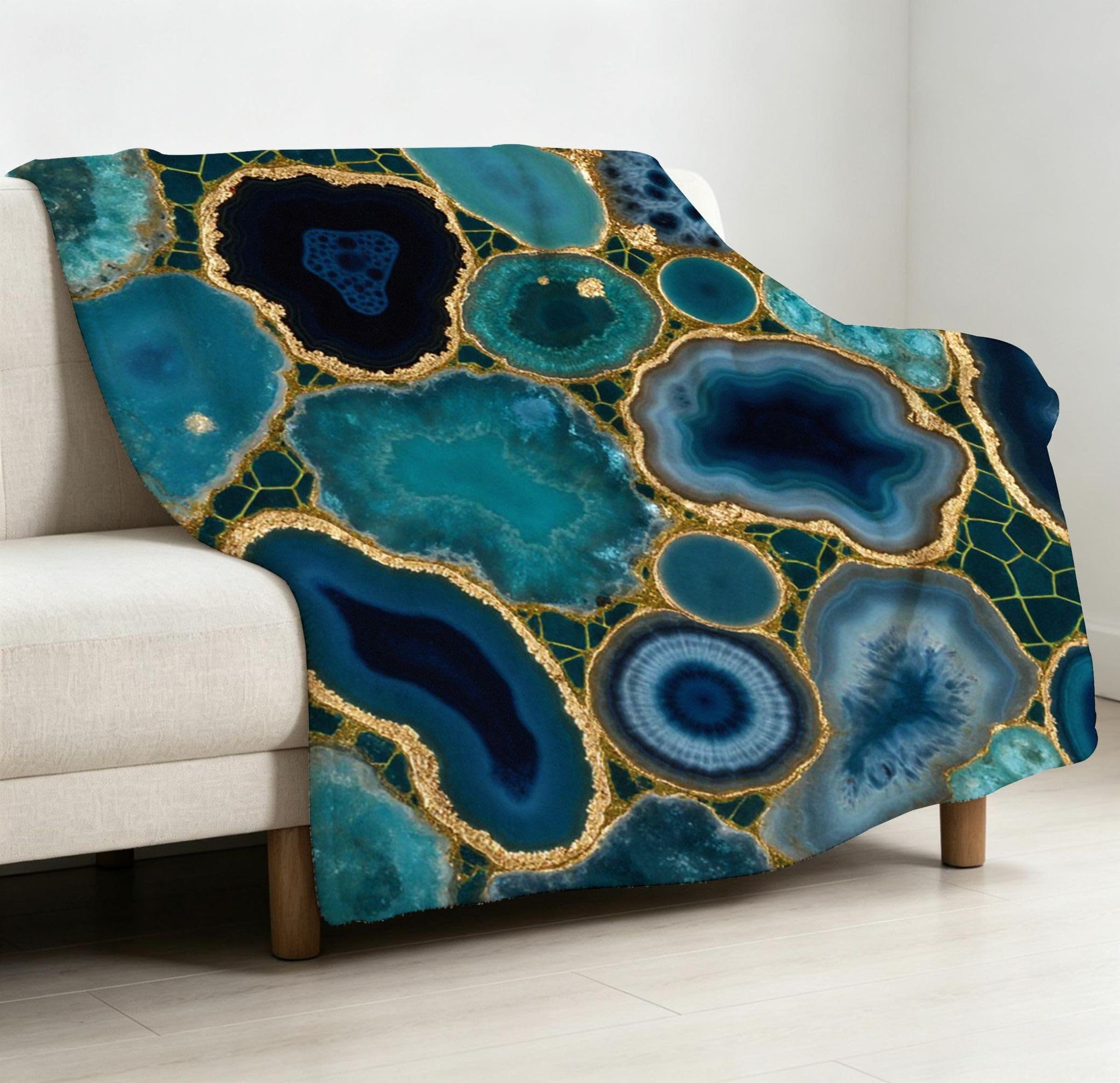Coperta Pile Matrimoniale 240x260 cm Quadro Verde, Coperta XXL Super Morbida Multiuso Come Copriletto o Plaid da Salotto, Calda e Leggera, Protezione dal Freddo, AW7194