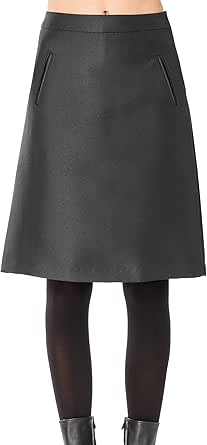 Max Studio Heavy Satin Twill Aline Skirt 5108M10BLACK0 at Amazon