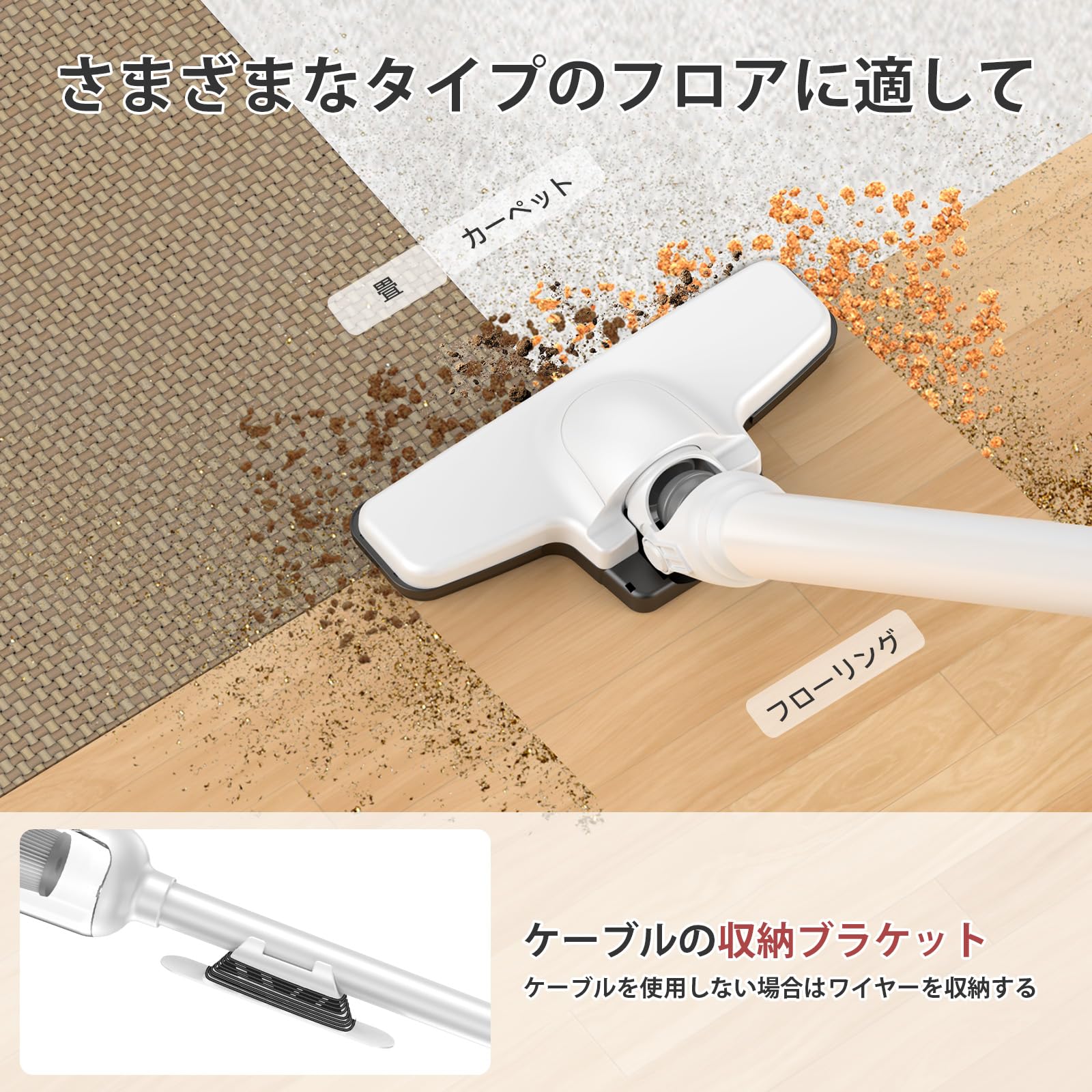 Amazon | 掃除機 コード式【40000Pa超強力吸引・1.2KG軽量】LUNINO
