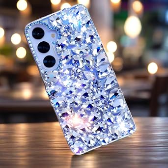 for Samsung Galaxy A13 Case Bling Sparkle 3D Glitter Case for Women Girls Luxury Shiny Crystal Rhinestone Diamond Bumper Clear Gems Cute Protective Girly Phone Case for Galaxy A13