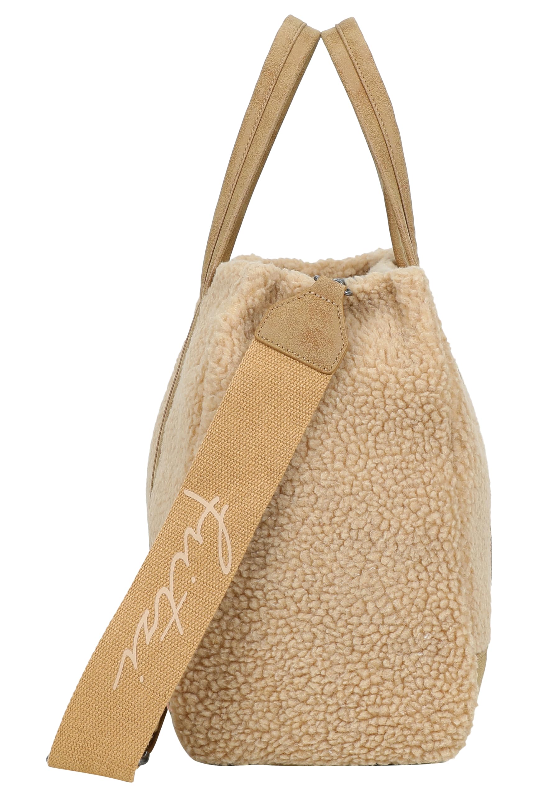 Fritzi Easy Tote Limited Teddy Damen Shopper Schultertasche Handtasche Freizeit Alltag Reißverschluss Polyester 29.5 x 40 x 14 cm, Beige