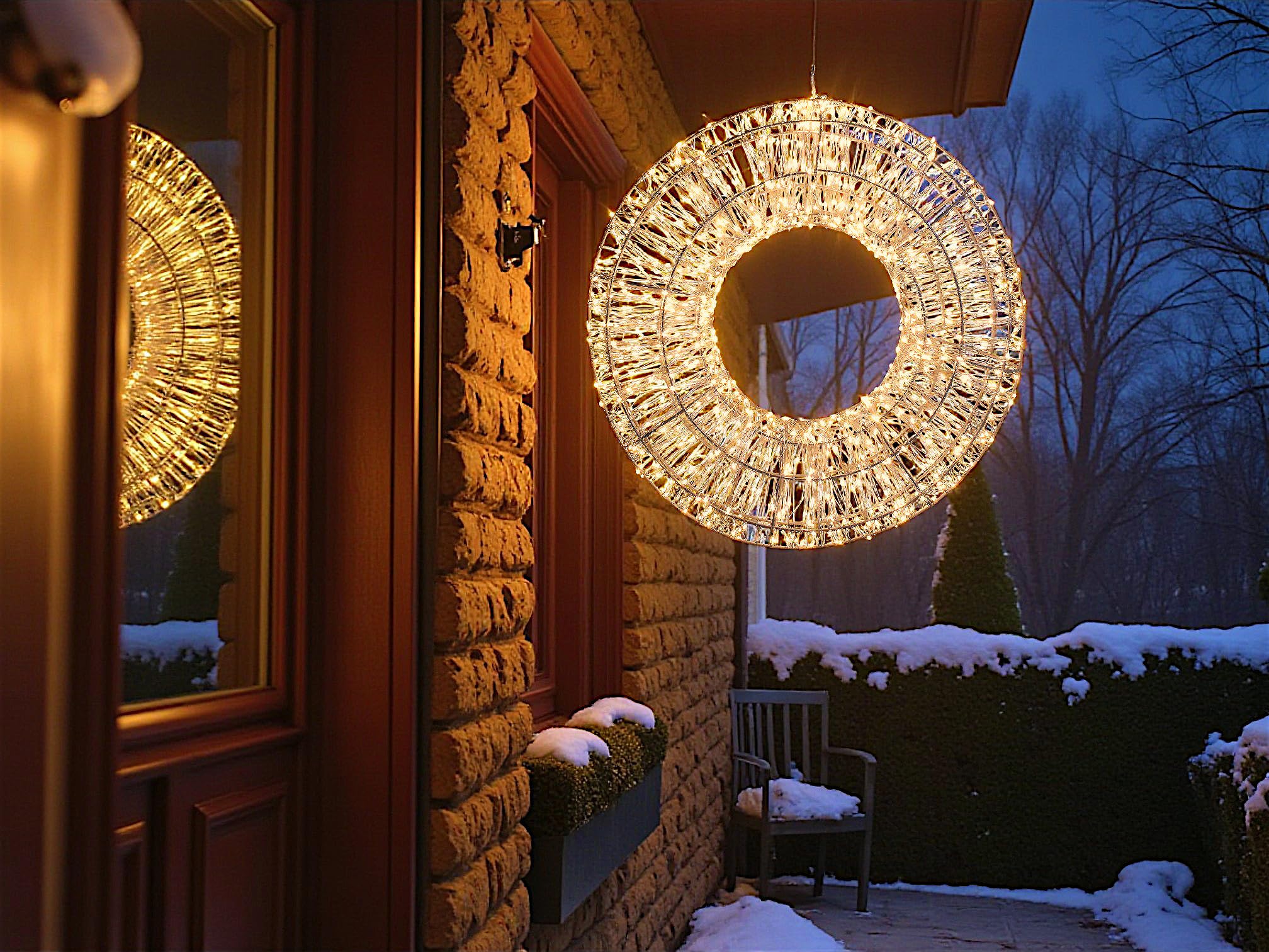 LED Leuchtkranz 800 LED 50 cm mit Timer Lichterkranz Weihnachtskranz Weihnachtsbeleuchtung Deko Kranz Deluxe