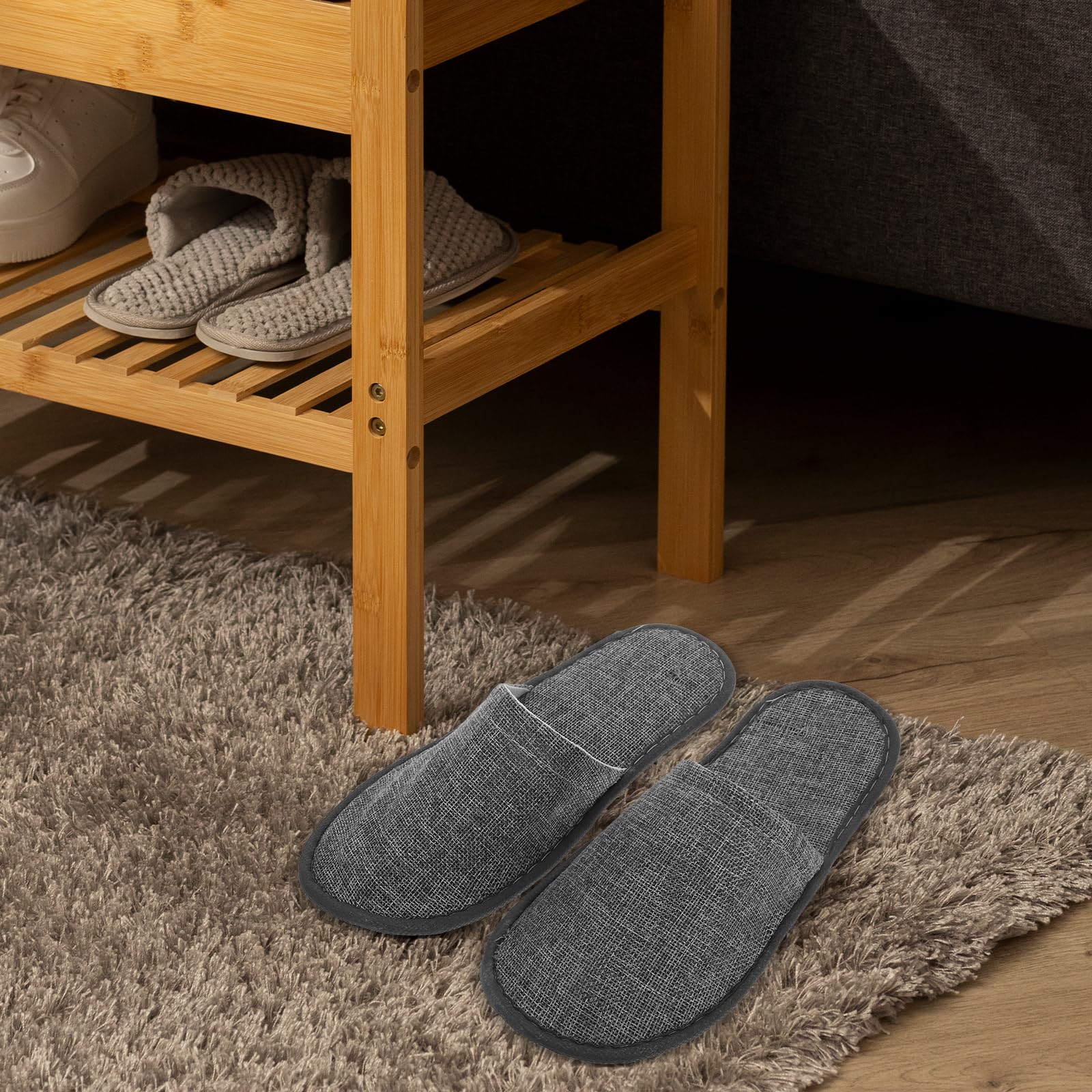 Healifty Pantofole usa e getta per hotel, comode, unisex, per viaggi, matrimoni, feste nuziali, colore grigio, 20 pezzi