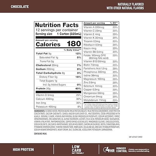 Miniatura 4 de SlimFast Batido de proteínas, chocolate, 0.76 onzas de proteína, batido de reemplazo de comidas listo para beber, alto contenido de proteínas con